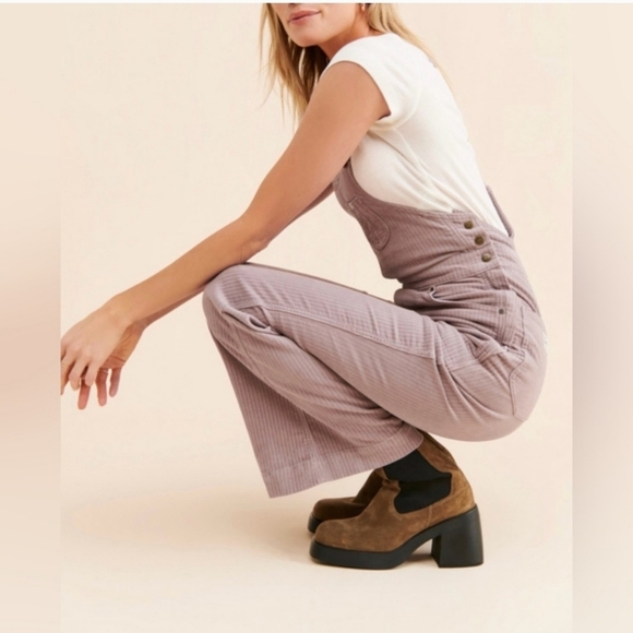 NWT Lee Factory Flare Cord Overalls  Color Purple Storm - Picture 6 of 8